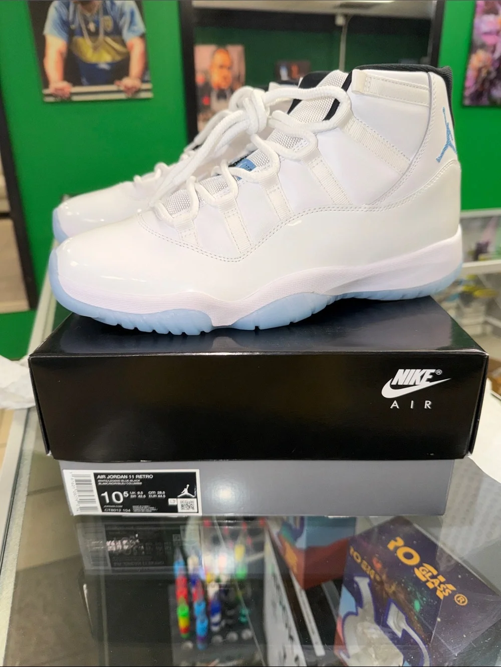 Jordan 11 Legend Blues Sneakers in White with Light Blue Accents